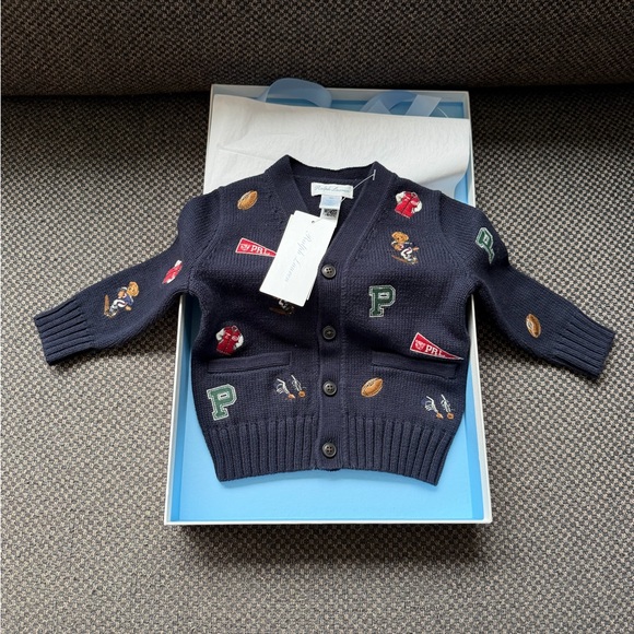 Ralph Lauren Other - Ralph Lauren Dark Blue Cardigan with Embroidered Accents